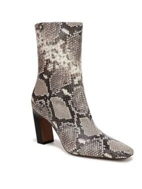 NWB Franco Sarto Briar Heeled Ankle Boots Grey Snake Skin Size US 6 $220 [jb]